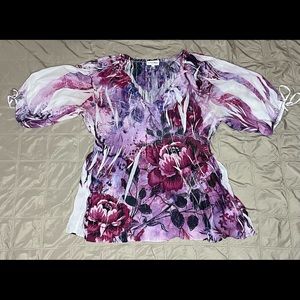 Fashion Bug Pink Floral Blouse